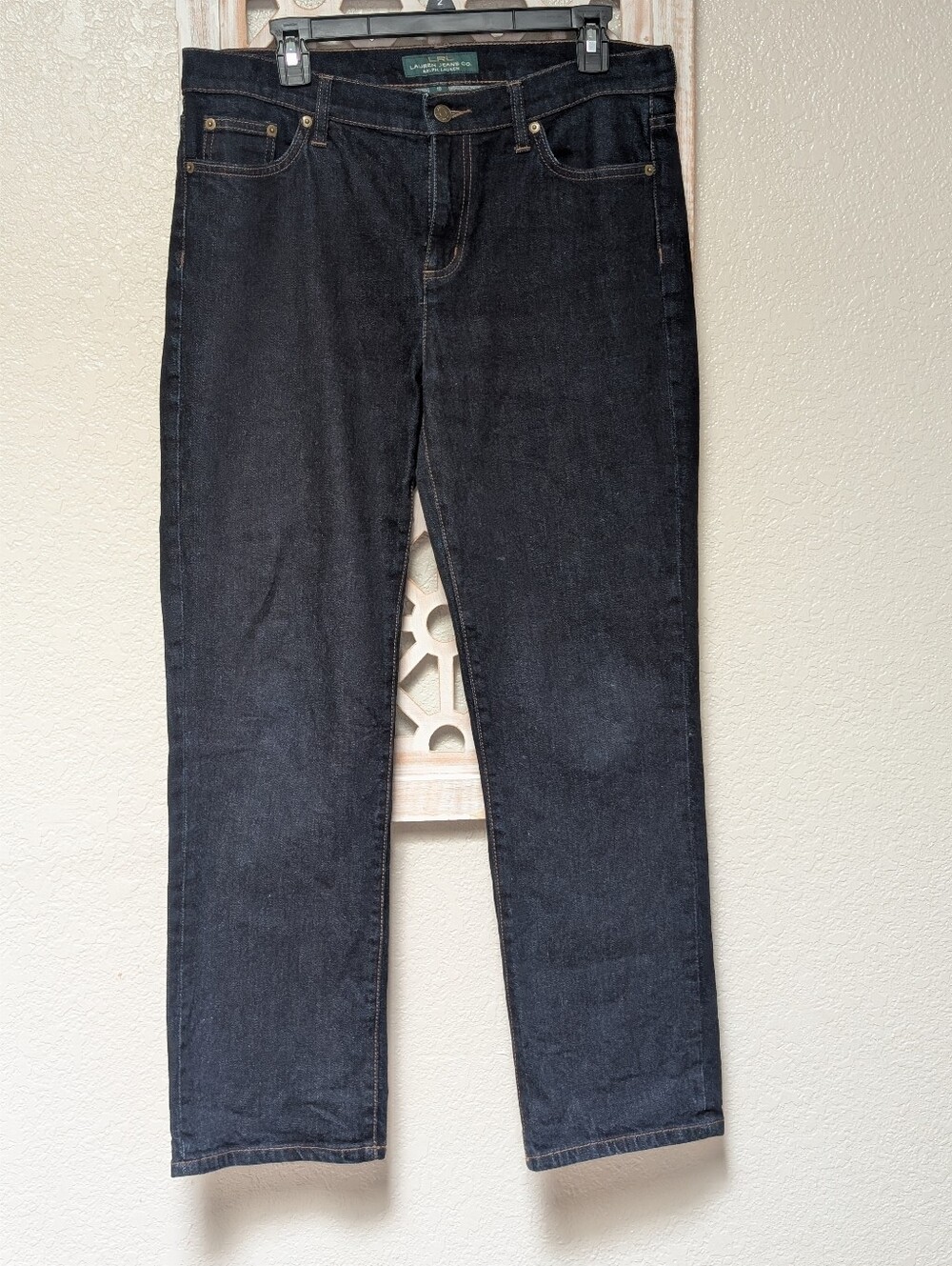 Lauren Ralph Lauren Jeans Womens 10 Classic Straight Leg Denim Dark Wash Western